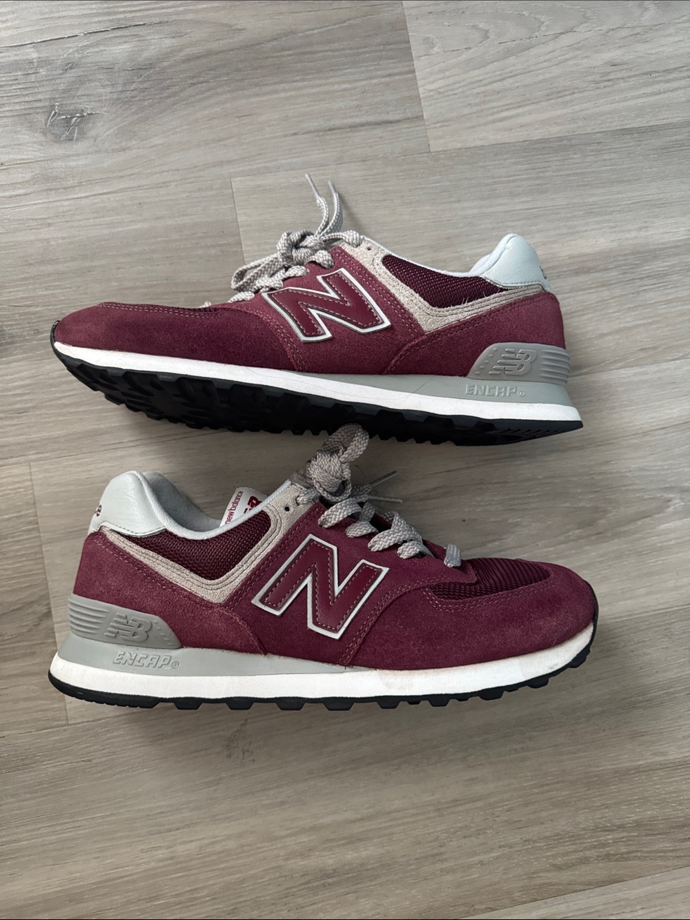 New Balance Women's Burgundy and Gray Suede Runner